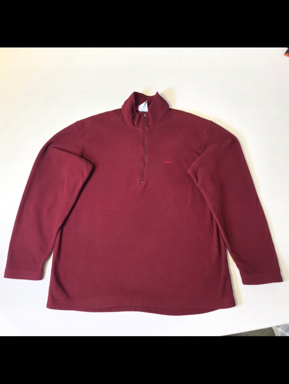 Patagonia Men's Burgundy Fleece 1/4 Zip Mock Neck Pullover Sweatshirt L